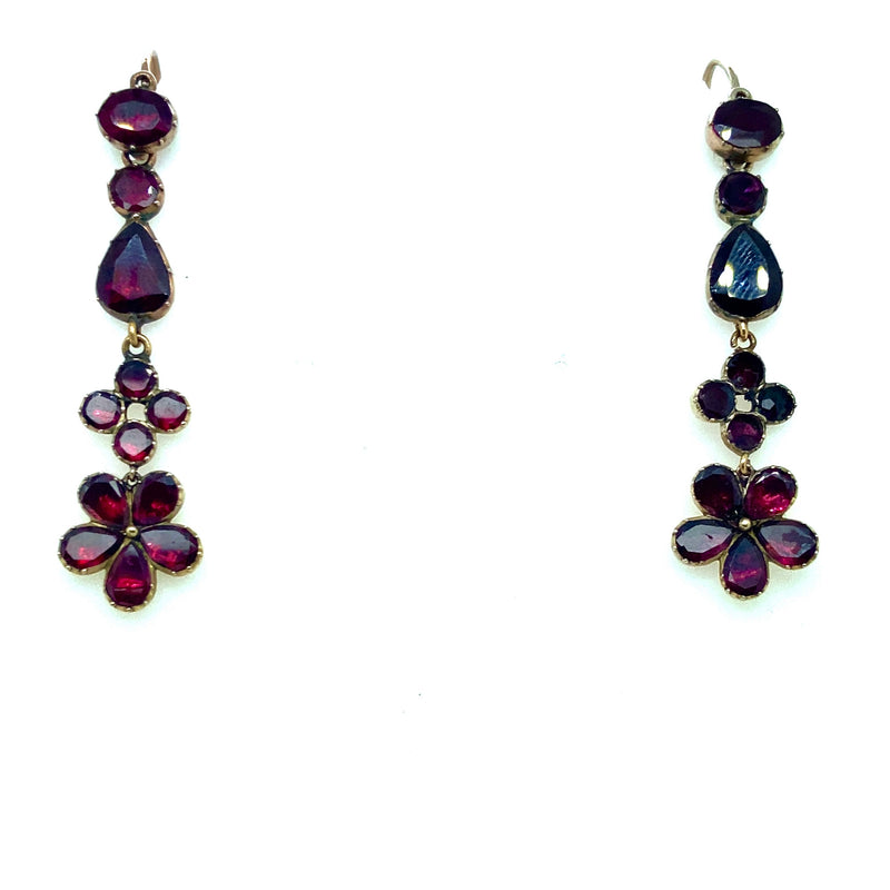 Georgian gold and garnet Parure in original box