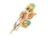 Spilla Buccelllati in oro giallo, Agata e crisoprasio, 1950 c.a. 