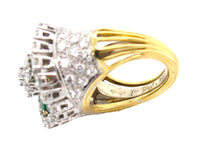 Van Cleef & Arpels 1960’s gold diamond and emerald cocktail ring