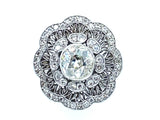 Edwardian platinum and diamond marguerite ring, 1910