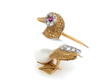 Cartier gold diamond and pearl duck brooch