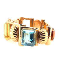 Retro gold, citrine, morganite and aquamarine bracelet, 1940 c.a.