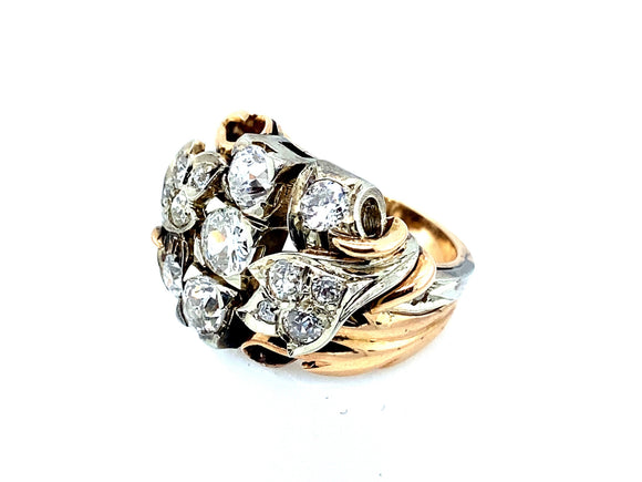 Retro gold and diamond ring, 1940 c.a.
