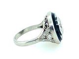 Pennisi Platinum and onyx diamond ring