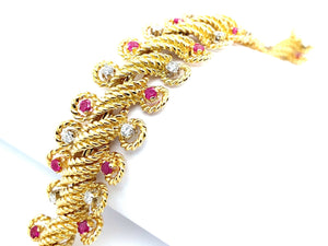 VCA gold, diamond and ruby bracelet, 1960 c.a.