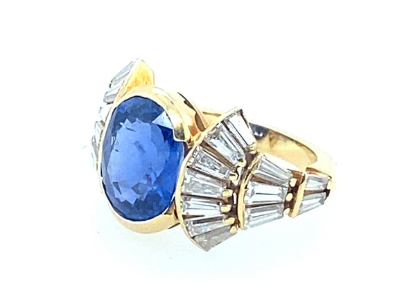Burma sapphire and diamond ring
