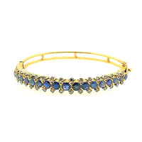 Couple of Victorian ruby, sapphire and diamond bangle bracelets