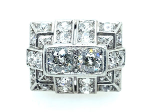 Art Déco platinum and diamond pyramid ring, 1930