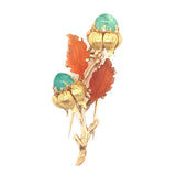 Buccellati gold and hard stone brooch