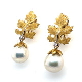 Buccellati diamond and pearl earrings