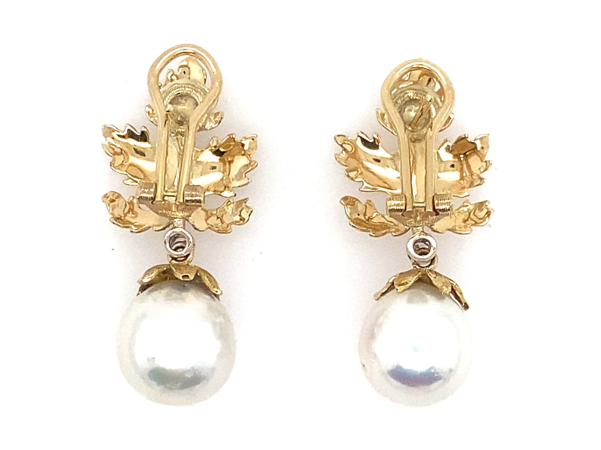Buccellati diamond and pearl earrings