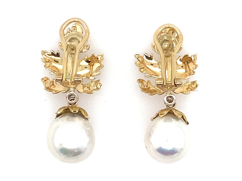 Buccellati diamond and pearl earrings