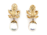 Buccellati diamond and pearl earrings