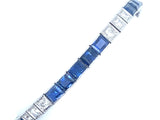 Art Déco platinum diamond and sapphire line bracelet. 1930 c.a.