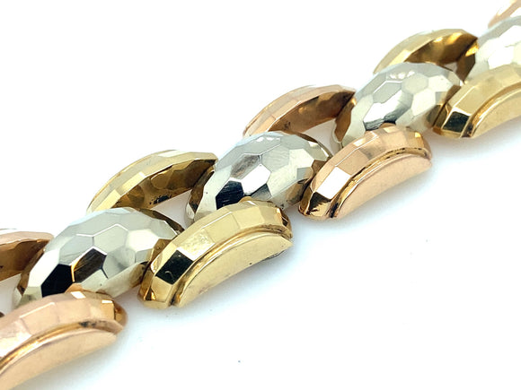 Retro three color gold tank bracelet, 1935