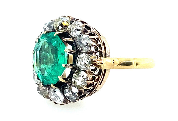 Victorian diamond and emerald ring