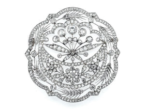 Edwardian platinum and diamond brooch pendant, 1900