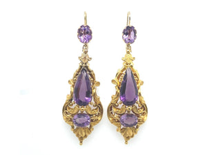 Victorian gold and amethyst earrings
