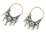 Rare antique gold, pearl and enamel earrings