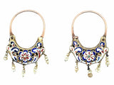Rare antique gold, pearl and enamel earrings