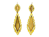 Victorian yellow gold enamelled earrings