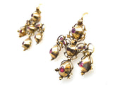 Georgian gold and ruby girandole earrings