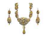 Antique gold and pearl demi parure with necklace and a earrings. 1900 c.a.