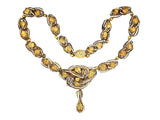 Antique gold and pearl demi parure with necklace and a earrings. 1900 c.a.