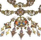 Victorian gold enamel Parure