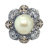 Belle Époque gold diamond and baroque pearl ring, 1900