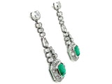 Colombian emerald and old cut diamond earrings