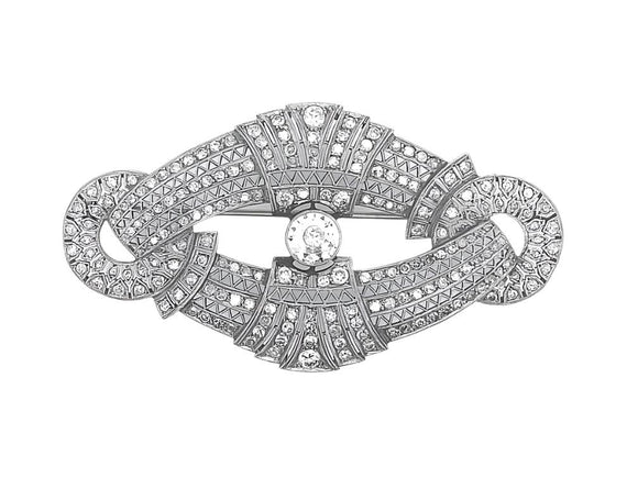 Edwardian platinum and diamond brooch, 1910 c.a.