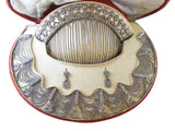 Georgian cut-steel parure with tiara in original box, 1830.