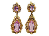 Georgian gold and pink topaz earrings, 1830 c.a.
