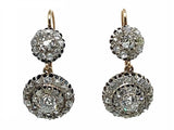 Victorian gold silver and diamond earrings. 1880