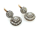 Victorian gold silver and diamond earrings. 1880