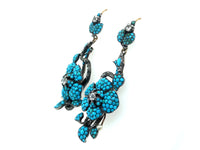 Victorian turquoise, diamond and pearl earrings.